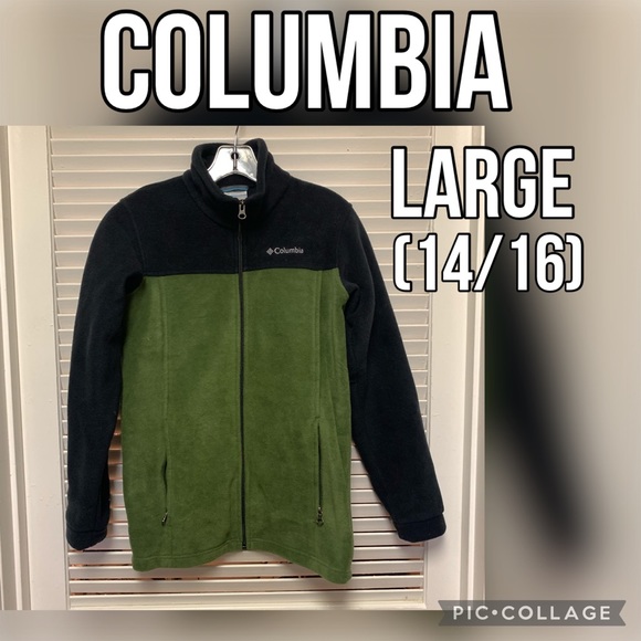 Columbia green/black fleece jacket - Picture 1 of 8